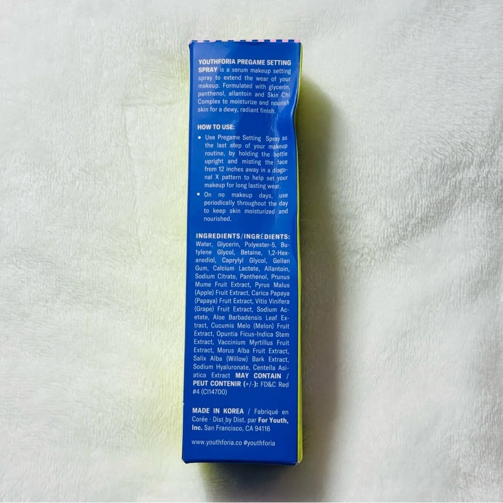 Youthforia Pregame Setting Spray SKIN MOISTURIZING SERUM Spray 100ml/ 3.3oz NIB